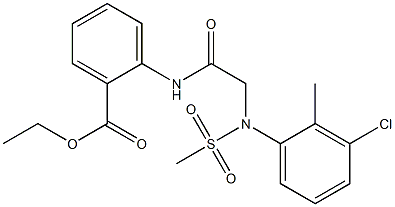 ethyl 2-({[3-chloro-2-methyl(methylsulfonyl)anilino]acetyl}amino)benzoate Struktur