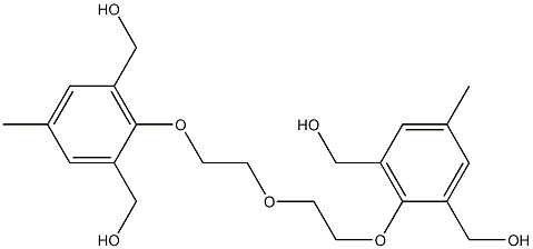 [2-(2-{2-[2,6-bis(hydroxymethyl)-4-methylphenoxy]ethoxy}ethoxy)-3-(hydroxymethyl)-5-methylphenyl]methanol Struktur