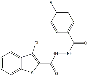 3-chloro-N'-(4-fluorobenzoyl)-1-benzothiophene-2-carbohydrazide Struktur