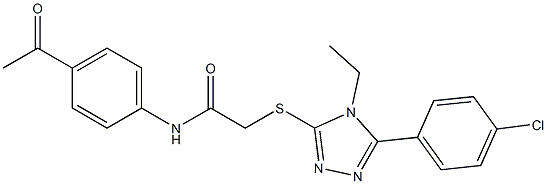 N-(4-acetylphenyl)-2-{[5-(4-chlorophenyl)-4-ethyl-4H-1,2,4-triazol-3-yl]sulfanyl}acetamide Struktur