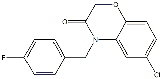 6-chloro-4-(4-fluorobenzyl)-2H-1,4-benzoxazin-3(4H)-one Struktur