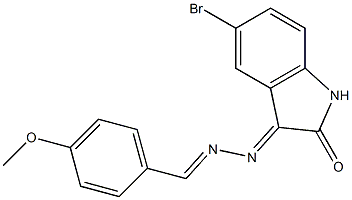 4-methoxybenzaldehyde (5-bromo-2-oxo-1,2-dihydro-3H-indol-3-ylidene)hydrazone Struktur