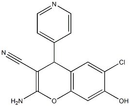 2-amino-6-chloro-7-hydroxy-4-(4-pyridinyl)-4H-chromene-3-carbonitrile Struktur