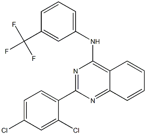 N-[2-(2,4-dichlorophenyl)-4-quinazolinyl]-N-[3-(trifluoromethyl)phenyl]amine Struktur