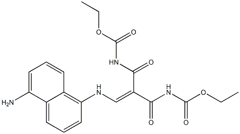 ethyl 3-[(5-amino-1-naphthyl)amino]-2-{[(ethoxycarbonyl)amino]carbonyl}acryloylcarbamate Struktur