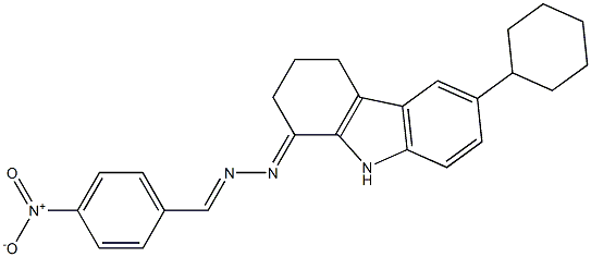 4-nitrobenzaldehyde (6-cyclohexyl-2,3,4,9-tetrahydro-1H-carbazol-1-ylidene)hydrazone Struktur