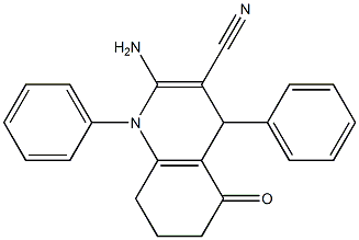 2-amino-5-oxo-1,4-diphenyl-1,4,5,6,7,8-hexahydroquinoline-3-carbonitrile Struktur