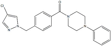 1-{4-[(4-chloro-1H-pyrazol-1-yl)methyl]benzoyl}-4-phenylpiperazine Struktur