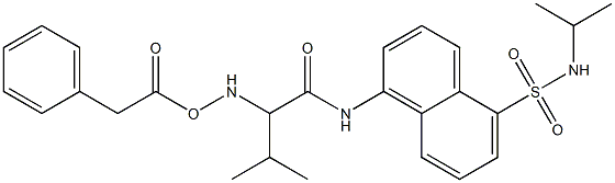 N-{5-[(isopropylamino)sulfonyl]-1-naphthyl}-3-methyl-2-{[(phenylacetyl)oxy]amino}butanamide Struktur