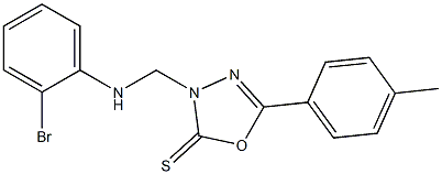 3-[(2-bromoanilino)methyl]-5-(4-methylphenyl)-1,3,4-oxadiazole-2(3H)-thione Struktur