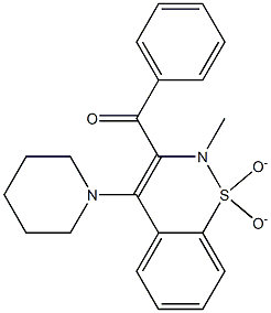 (2-methyl-1,1-dioxido-4-piperidin-1-yl-2H-1,2-benzothiazin-3-yl)(phenyl)methanone Struktur