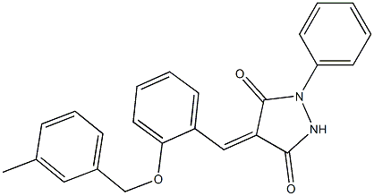 4-{2-[(3-methylbenzyl)oxy]benzylidene}-1-phenyl-3,5-pyrazolidinedione Struktur