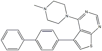 5-[1,1'-biphenyl]-4-yl-4-(4-methyl-1-piperazinyl)thieno[2,3-d]pyrimidine Struktur