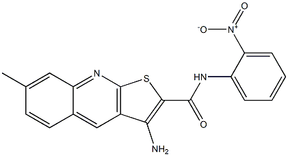 3-amino-N-{2-nitrophenyl}-7-methylthieno[2,3-b]quinoline-2-carboxamide Struktur