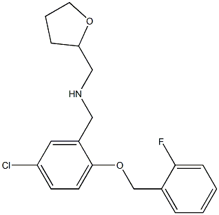 N-{5-chloro-2-[(2-fluorobenzyl)oxy]benzyl}-N-(tetrahydro-2-furanylmethyl)amine Struktur