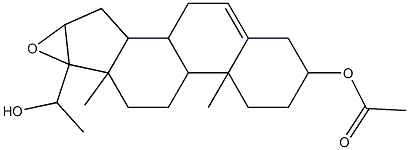 6b-(1-hydroxyethyl)-4a,6a-dimethyl-2,3,4,4a,4b,5,6,6a,6b,7a,8,8a,8b,9-tetradecahydro-1H-naphtho[2',1':4,5]indeno[1,2-b]oxiren-2-yl acetate Struktur