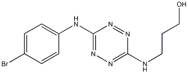 3-{[6-(4-bromoanilino)-1,2,4,5-tetraazin-3-yl]amino}-1-propanol Struktur