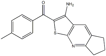 (3-amino-6,7-dihydro-5H-cyclopenta[b]thieno[3,2-e]pyridin-2-yl)(4-methylphenyl)methanone Struktur