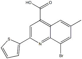 8-bromo-6-methyl-2-(2-thienyl)-4-quinolinecarboxylic acid Struktur