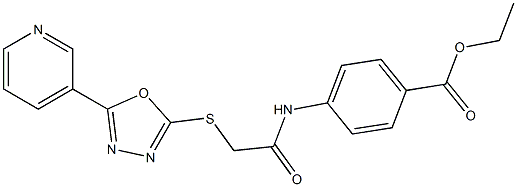 ethyl 4-({[(5-pyridin-3-yl-1,3,4-oxadiazol-2-yl)sulfanyl]acetyl}amino)benzoate Struktur