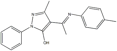 3-methyl-4-[N-(4-methylphenyl)ethanimidoyl]-1-phenyl-1H-pyrazol-5-ol Struktur