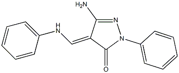 5-amino-4-(anilinomethylene)-2-phenyl-2,4-dihydro-3H-pyrazol-3-one Struktur