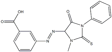 3-[(3-methyl-5-oxo-1-phenyl-2-thioxo-4-imidazolidinyl)diazenyl]benzoic acid Struktur