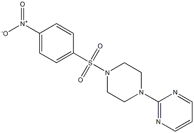 2-[4-({4-nitrophenyl}sulfonyl)-1-piperazinyl]pyrimidine Struktur