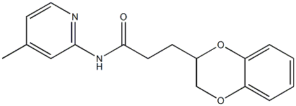 3-(2,3-dihydro-1,4-benzodioxin-2-yl)-N-(4-methyl-2-pyridinyl)propanamide Struktur