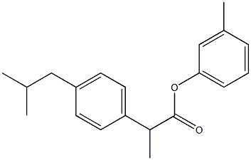 3-methylphenyl 2-(4-isobutylphenyl)propanoate Struktur