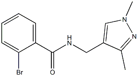 2-bromo-N-[(1,3-dimethyl-1H-pyrazol-4-yl)methyl]benzamide Struktur