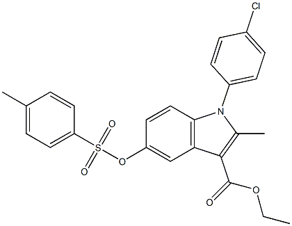 ethyl 1-(4-chlorophenyl)-2-methyl-5-{[(4-methylphenyl)sulfonyl]oxy}-1H-indole-3-carboxylate Struktur