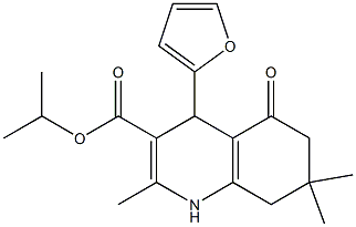 isopropyl 4-(2-furyl)-2,7,7-trimethyl-5-oxo-1,4,5,6,7,8-hexahydro-3-quinolinecarboxylate Struktur