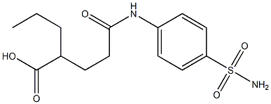 5-[4-(aminosulfonyl)anilino]-5-oxo-2-propylpentanoic acid Struktur