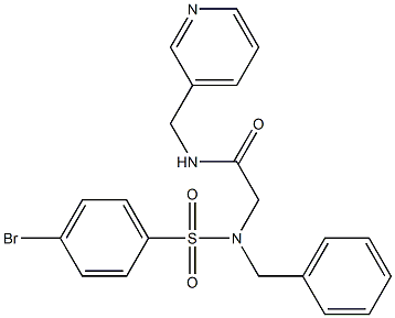 2-[[(4-bromophenyl)sulfonyl](phenylmethyl)amino]-N-(pyridin-3-ylmethyl)acetamide Struktur