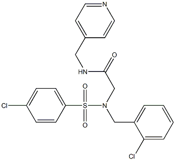 2-{(2-chlorobenzyl)[(4-chlorophenyl)sulfonyl]amino}-N-(4-pyridinylmethyl)acetamide Struktur