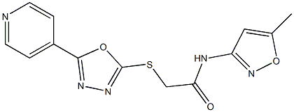 N-(5-methyl-3-isoxazolyl)-2-{[5-(4-pyridinyl)-1,3,4-oxadiazol-2-yl]sulfanyl}acetamide Struktur