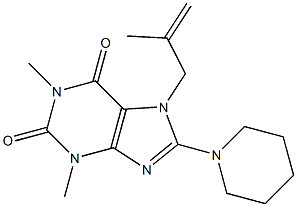 1,3-dimethyl-7-(2-methylprop-2-enyl)-8-piperidin-1-yl-3,7-dihydro-1H-purine-2,6-dione Struktur