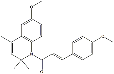 6-methoxy-1-[3-(4-methoxyphenyl)acryloyl]-2,2,4-trimethyl-1,2-dihydroquinoline Struktur