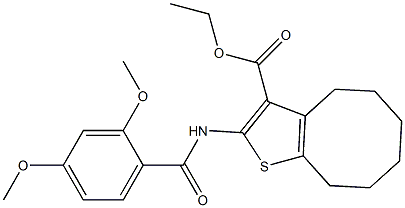 ethyl 2-[(2,4-dimethoxybenzoyl)amino]-4,5,6,7,8,9-hexahydrocycloocta[b]thiophene-3-carboxylate Struktur