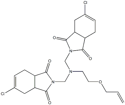 2-({[2-(allyloxy)ethyl][(5-chloro-1,3-dioxo-1,3,3a,4,7,7a-hexahydro-2H-isoindol-2-yl)methyl]amino}methyl)-5-chloro-3a,4,7,7a-tetrahydro-1H-isoindole-1,3(2H)-dione Struktur