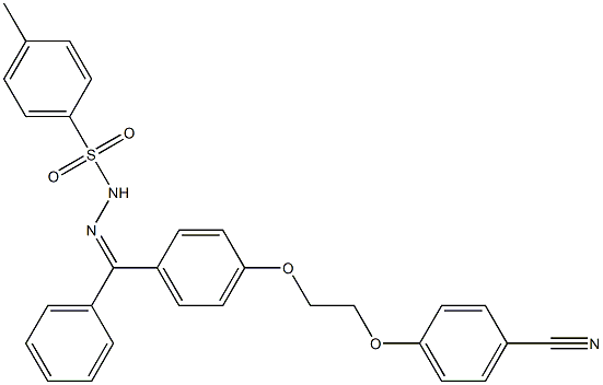 N'-[{4-[2-(4-cyanophenoxy)ethoxy]phenyl}(phenyl)methylene]-4-methylbenzenesulfonohydrazide Struktur