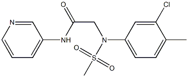 2-[3-chloro-4-methyl(methylsulfonyl)anilino]-N-(3-pyridinyl)acetamide Struktur