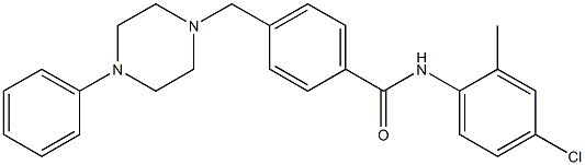 N-(4-chloro-2-methylphenyl)-4-[(4-phenyl-1-piperazinyl)methyl]benzamide Struktur