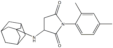 1-(2,4-dimethylphenyl)-3-(tricyclo[3.3.1.1~3,7~]dec-1-ylamino)pyrrolidine-2,5-dione Struktur