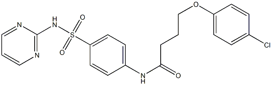 4-(4-chlorophenoxy)-N-{4-[(2-pyrimidinylamino)sulfonyl]phenyl}butanamide Struktur