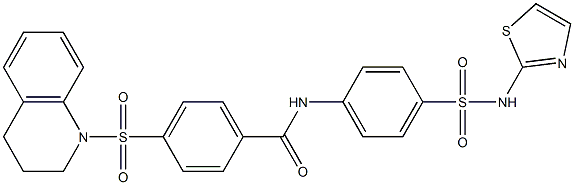 4-(3,4-dihydro-1(2H)-quinolinylsulfonyl)-N-{4-[(1,3-thiazol-2-ylamino)sulfonyl]phenyl}benzamide Struktur