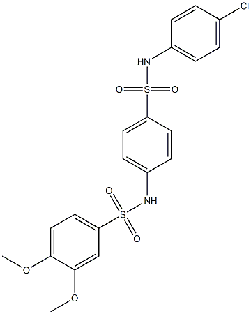 N-{4-[(4-chloroanilino)sulfonyl]phenyl}-3,4-dimethoxybenzenesulfonamide Struktur