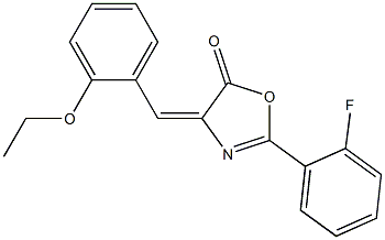 4-(2-ethoxybenzylidene)-2-(2-fluorophenyl)-1,3-oxazol-5(4H)-one Struktur