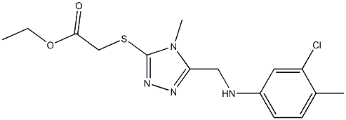 ethyl ({5-[(3-chloro-4-methylanilino)methyl]-4-methyl-4H-1,2,4-triazol-3-yl}sulfanyl)acetate Struktur